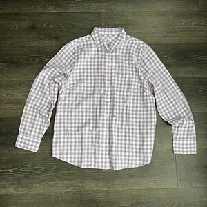 J. Crew Button Down Flannel Shirt Womens XL Gingham‎ Check Plaid Lavender LS NWT